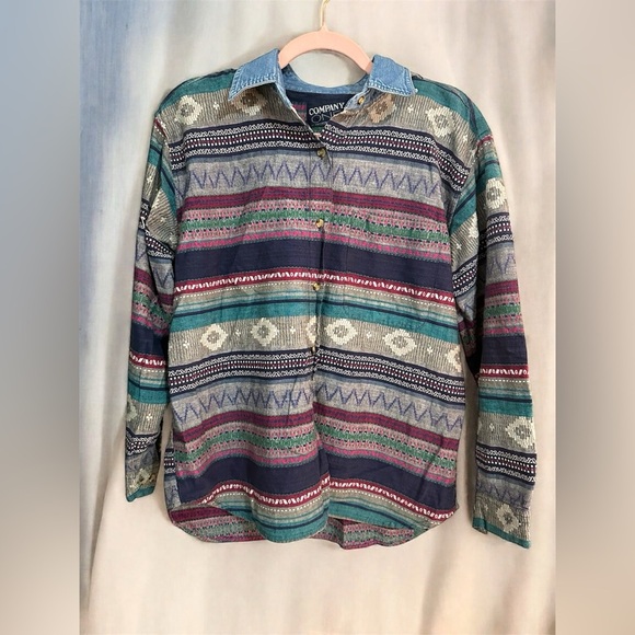 Vintage “One Company” SouthWestern Button Up Long Sleeve Shirt (Women’s S/M) - Picture 6 of 6